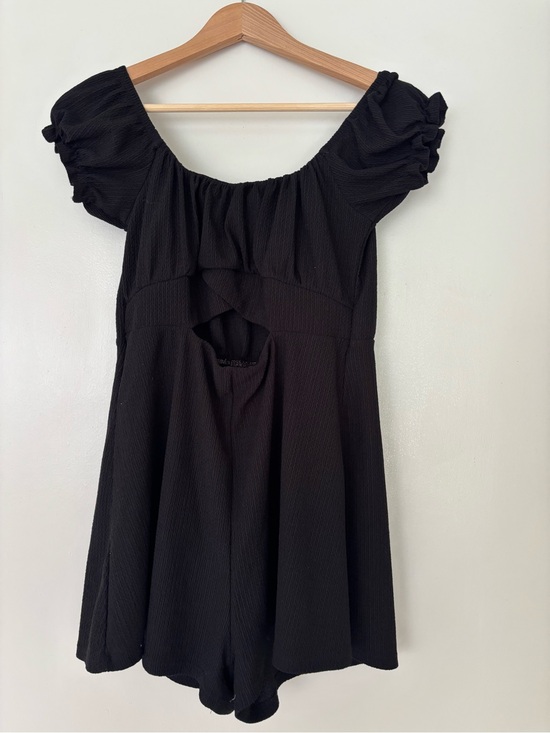 Streetwear Society Pants - Streetwear Society Black Textured Off-Shoulder Romper
